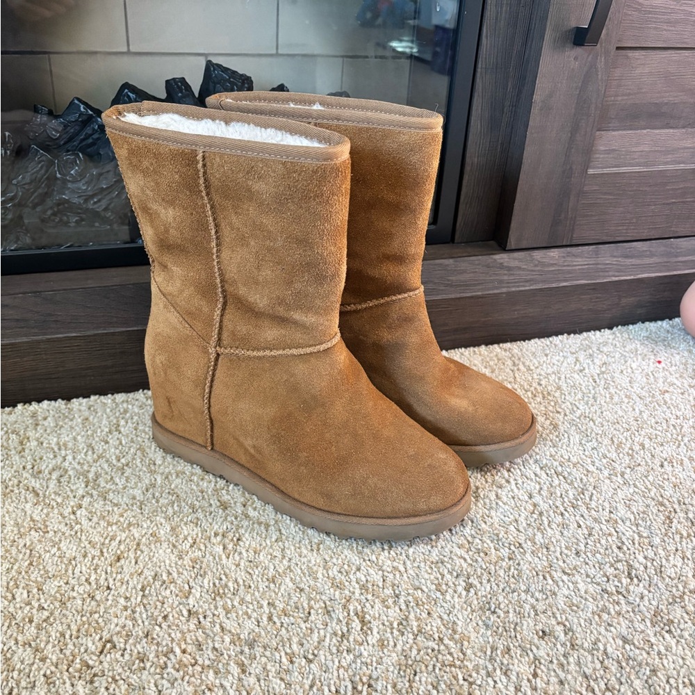 UGG Women's Classic Femme Short Chestnut Wedge Boots